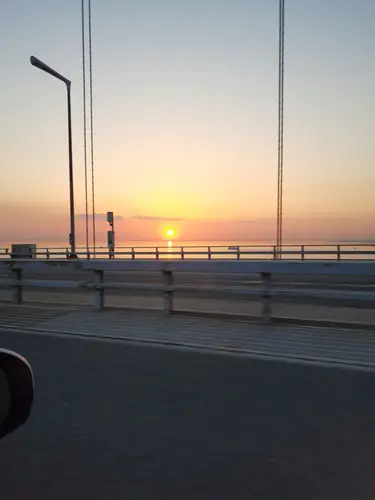 明石海峡の夕日