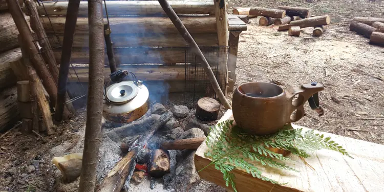 ベッド小屋のかまど